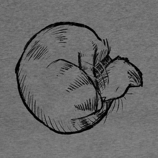 Curled Up Kitty by Jason's Doodles